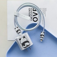 Panda Phone Case for Apple Charger 20W/18W - Fast Charger Cup Protector Cover with Cable Clip & Wire