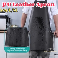 Chef Butcher Work Apron PU Soft Leather Apron Waterproof and Oil Resistant Reusable PVC Apron