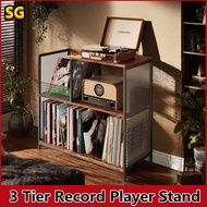3 Tier Record Player Stand，CD Storage Rack vinyl record Rack cd rack table rack Book Newspaper Magaz