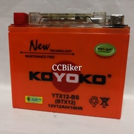 Koyoko G2 Battery YTX12-BS (BTX12) 12V12AH/10HR (er6/ vts/ gsx/ vf/ magna...) ptp.u