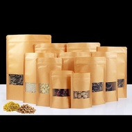 Kraft paper standup pouch matt window ziplock ( 50pcs )