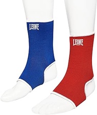 LEONE AB716 1947 Martial Arts Kickboxing MMA Ankle Guard, Double Face ANKLE GUARDS Reversible Color, Ankle Supporter, Size M, Red &amp; Blue