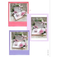 gubahan frame mas kahwin + 1 pc bekas cincin(soft pink, white)