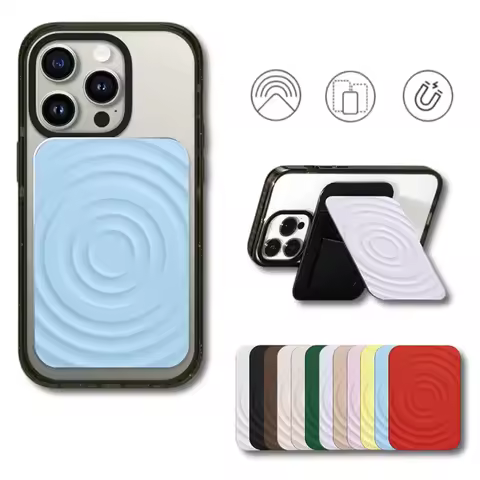 2IN1 Liquid Silicone Ripple Magnetic With Card Slot Wallet Phone Holder Strong Magnets Snap on With 
