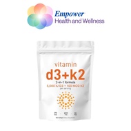 Vitamin D3 5,000 IU + K2 MK-7 100 mcg, 180 Softgels 2-in-1 Bone, Immune & Heart Support | Easy to Sw
