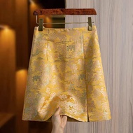 2026 Chinese New Style Skirt All-Match High Waist Summer Chinese Style Slimmer Look Jacquard Fashion