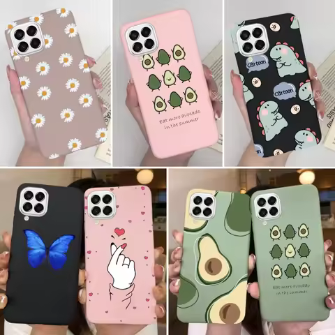 For Samsung Galaxy M33 5G Case Heart Cartoon Silicone Matte Shockproof Phone Cover For SamsungM33 Ga