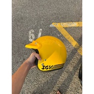 helmet sgv trendy yellow rubber hitam siap cap kurning trendy yellow cap sgv yellow