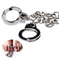 Unisex Adjustable Toe Lock Metal Chain Thumb Handcuffs BDSM Hand Foot Restraint Cuffs Erotic Sex Toys for Women Men