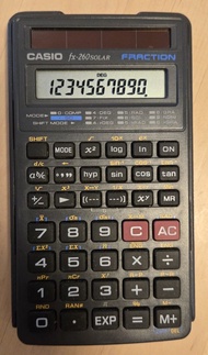 Casio fx-260 SOLAR 太陽能科學計數機 (超輕超細 7x12.5x1.2cm  63g)