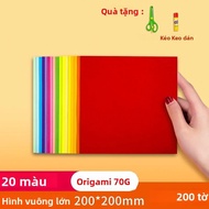 Hai Mặt Vuông Giấy Origami Nhiều Màu Bề Mặt Mịn Cho DIY Thêu Sò Thủ Công Handmade Chúc May Mắn Gấp G