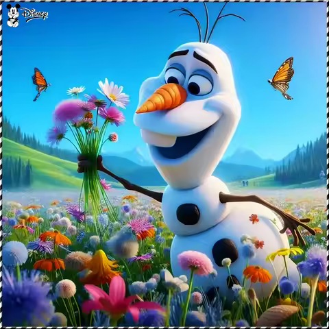 Disney DIY Diamond Painting Olaf Frozen Mosaic Cartoon Needlework Butterfly Flower Decoration For Ho