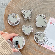 Creative Lava Rhinestone Love Mirror Magnetic Bracket Airbag Phone Case Sticky Transparent Back Stic