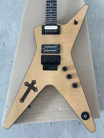 Custom Washburn D3 Southern Cross Dimebag Darrell Electric Guitar Flame Maple Veneer