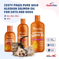 Zesty Paws Pure Wild Alaskan Salmon Oil for Pet 8oz 16oz 32oz For Both Wet & Dry Foods With Omega-3