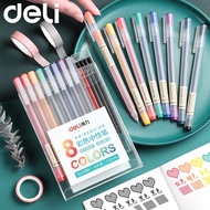 Deli multi-color gel pen Set - 8 colors with 8 replacement ink cartridges - 33160 | Monkey House