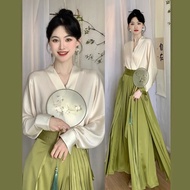 Ancient Chinese Clothing Dress Woman Long Sleeve Blouse Costume Skirt Two-Piece Set Girl Daily Improved Hanfu Dsmyz2870--*-