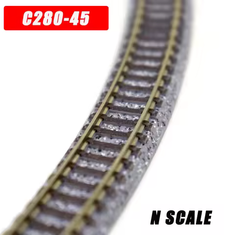 2pcs N Scale Miniature Track 1:150 Railway Railroad Kits Tomix C280-45 Curved Track Toys for Diroama