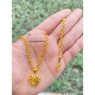 Medan Necklace 3 Tribes 60 cm love carving / Color 24k
