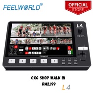 Feelworld L4 Multi Camera Video Mixer Switcher with 10.1 Inch Touchscreen Chroma Key Live Streaming