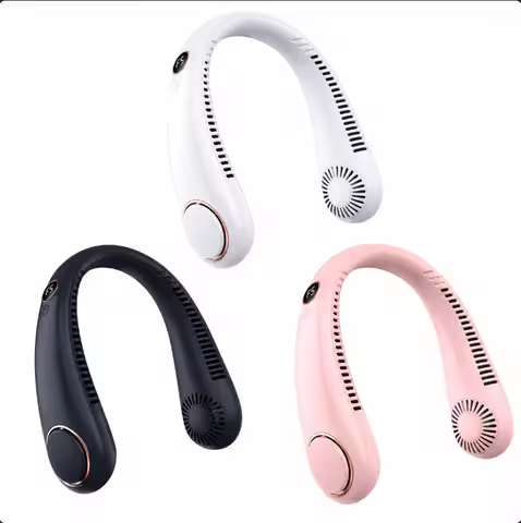 Bladeless Neck Fan,Quiet Rechargeable Neck Fan | Portable Small Wireless Electric Fan for Running, C