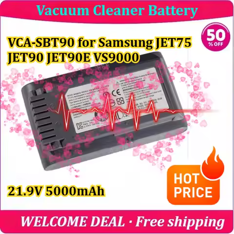 [New] VCA-SBT90 for Samsung JET75 JET90 JET90E VS9000 Vacuum Cleaner Battery 21.9V 5000mAh Replaceme