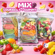[100% Import Turki] Halal Sour Belt Bebeto Jellopy Mix Masam Manis Candy Gula Gula Sourbelt Food Sna