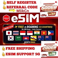 ESIM HALOTELCO 5G 4G(SELF REGISTER)(ONLY FOR MALAYSIANS)(SCAN QR CODE NUMBER ACTIVE)/REFERRAL KOD Ml