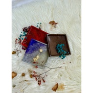 custom square resin coaster