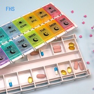 FHS 14 Grids 7 Days Weekly Pill Case Medicine Tablet Dispenser Organizer Pill Box Splitters Pill Storage Organizer Container