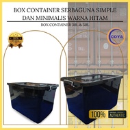 COYA - Box Container 30L 50L 80L Black + Wheels - Black Plastic Box Container Storage/ Multipurpose 