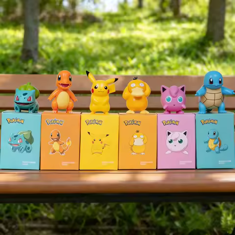 Original Pokemon Figures Pikachu Charmander Psyduck Jigglypuff Bulbasaur Squirtle PVC Toys Model