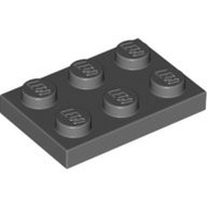 LEGO 3021 Dark Gray Particle Thin Plate 2x3 4211043