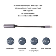 DC 5.5mmx2.1mm Input To Type C Cable DC To Type C Cable Portable Flexible for PC YC5B