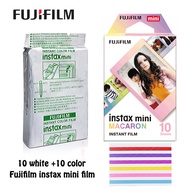 Fujifilm Instax Mini Fillm ธรรมดาสีขาว + Macaroon ฟิล์มสำหรับ Fujifilm Instax Mini 7 S 8 9 Liplay กล