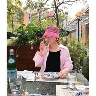 FENDI777 Blue White FF Pattern Wide Brim Bucket Hat 3170