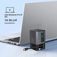 100W Dual Retractable Cable Multi-Port Desktop Charger 2-in-1 Wireless Charger C-Port Blind Plug 65W