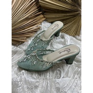 Rafaizoutfit sintya sage green 7cm wedding Shoes