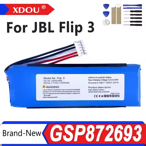 GSP872693 P763098 03 3000mAh Replacement Battery For JBL Flip 3 Flip3 Gray Batteries