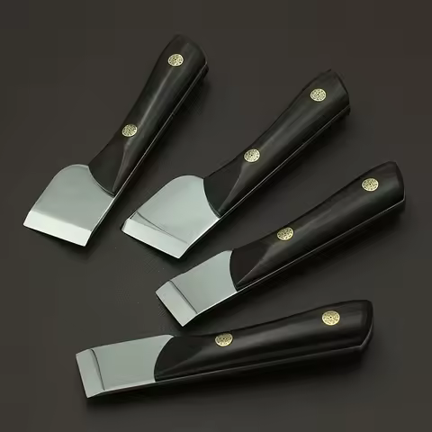Leather Cutting Knife, M390 Powder Steel Body Ebony Handle, Professional DIY Handmade Leathercraft T