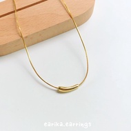 earika.earrings - pipe necklace สร้อยคอเงินแท้ S92.5 (มีให้เลือก 3 สี) ปรับขนาดได้