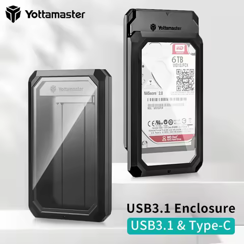 Yottamaster 2.5inch HDD Case SATA3.0 to USB 3.1 5Gbps Support 7-9.5mm 2.5" SATA HDD/SSD 4TB Capacity