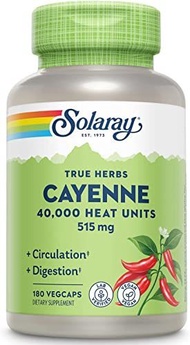▶$1 Shop Coupon◀  Solaray Cayenne Pepper 515 mg | 40,000 Heat Unit | Healthy Digestion, Circulation,