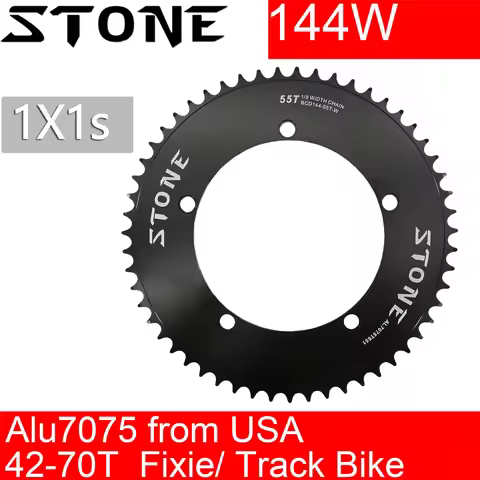 Stone 144 BCD Round Chainring for Fixie Fixed Gear Track Bike 42t to 70t 50 52 54 55 56 57 58 59 60 