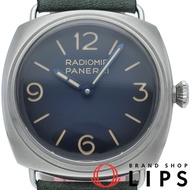 二手沛納海 Radiomir Tregiorni 45mm Radiomir PAM01335，不鏽鋼/皮革男士腕錶，藍色，狀況極佳，附盒子和保固卡。