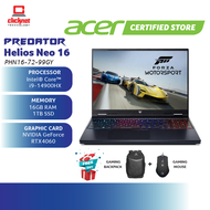 100% Genuine ACER PREDATOR HELIOS NEO 16 PHN16-72-99GY GAMING LAPTOP (I9-14900HX, 16GB RAM, 1TB SSD,