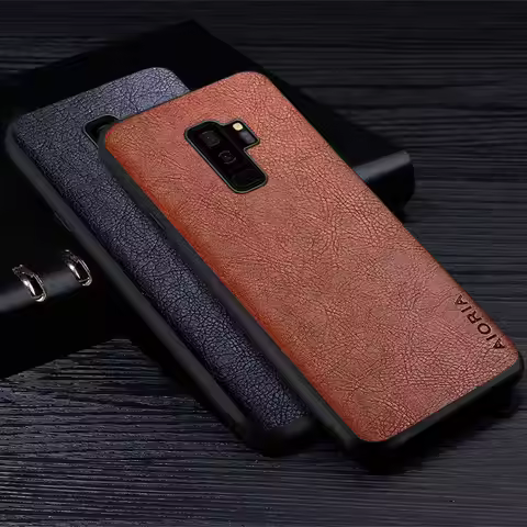 Samsung Cover For S9 Plus Leather Case For Samsung Galaxy S9 Plus Luxury Business Style Retro Litchi