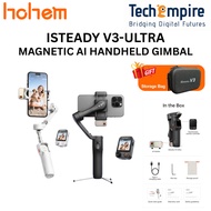 Hohem iSteady V3 Ultra AI Tracking Foldable Gimbal Stabilizer White Black V3-Ultra