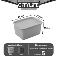 Citylife 5L/11L Stackable Storage Box Desk Container Storage Container With Lid X-609798