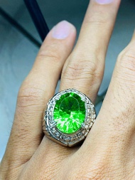 Cincin permata moldavite textite beserta memo